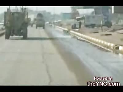 Lucky Iraqi Civilian Gets Thrown By IED and Survives