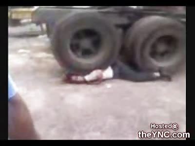 Short and Shocking Video of a 13 Year Old Girl run over by a Truck