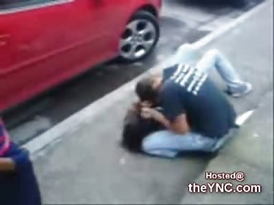 Girl gets head Head Knocked on the Pavement a Few Times