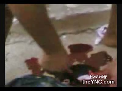 Extremely Graphic Video shows the Slow Beheading of Commander of Al Sadr's Army in front of his Gang (18+ Only)