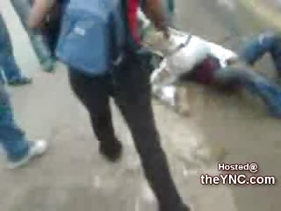 Latina Girls get Down and Dirty in the Mud During a Street Fight