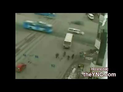 Pedestrian Ran Over by bus