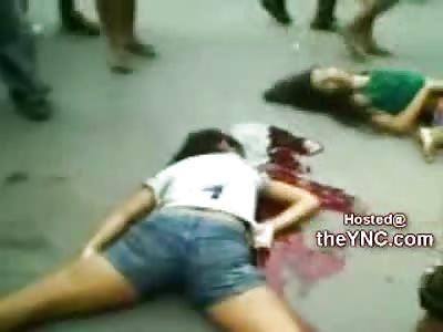 2 Young Girls Run Over Blood Running from Head Dead in the Street
