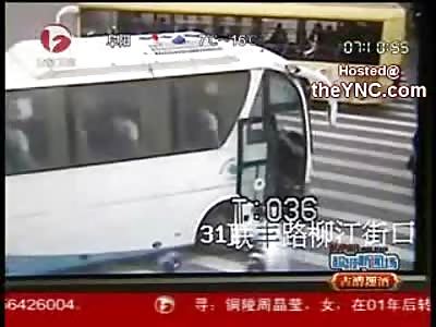 Video shows Man Run Over and Crushed to Death by a Bus
