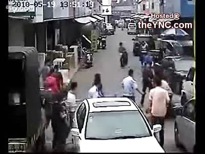 Sissy Looking Chinese Thieves get a Beating from the ENTIRE Neighborhood