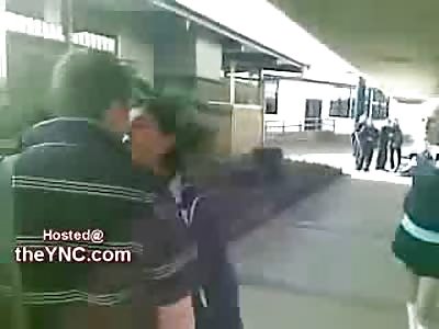 Gay Looking Kid Punches Girl and says She has a Big Nose to Boot