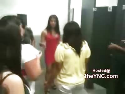 Hot Girl in Red Dress Delivers Ass Beating to Bigger Black Chick