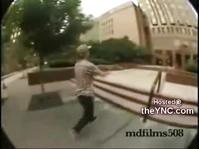 Crazy Skater Attacks Black Businessman outside of Office Building
