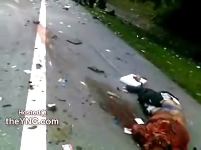 GRUESOME Video: Out of Control Bus in Malaysia runs through Barrier Killing 12 Yesterday...Bodies Everywhere