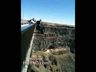 Daring American Bridge Jump goes Horribly Wrong as Chute doesnt Open