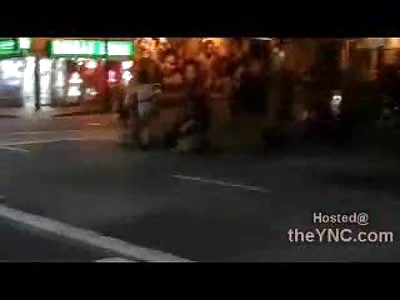 Violent Girl Fight wont Stop even as the COPS Arrive (Watch Guy in Orange Shirt kick the Girl in the Face)
