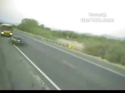 Suicidal Head on Crash with a School Bus