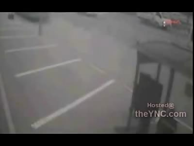 Out of Control Car Crushes Pedestrians at a Bus Stop