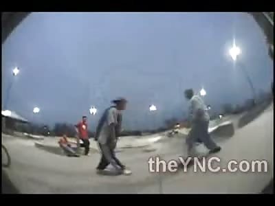Brutally Fast one Two KO on an Unsuspecting Skater