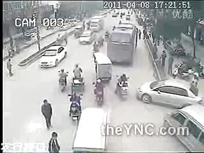 Damn out of Control Car Crushes People in China