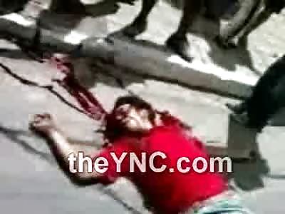 Condemned Man Spouting Blood from the Mouth and Agonal Breathing on the Street (Video is Graphic)