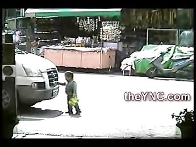 Shocking VIdeo shows Father Runs over his Own Son in the Street (Watch Slow Motion and Second Angle)