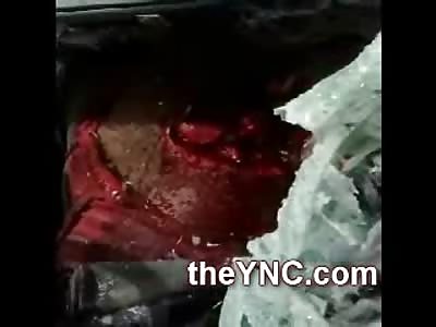 Decapitated by Seatbelt: Man in Head On Collision has his Head...in the Backseat