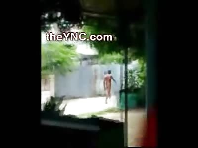 Shocking Video shows a Naked Man Bashing his Wife's Head in with a Machete, then Hangs Himself (Aftermath Included)