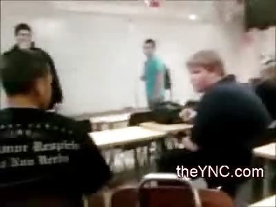 Fat Kid surprises Bully in Classroom 