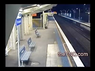 Raw Video: 13 Year Old Boy hit by Train at Train Station