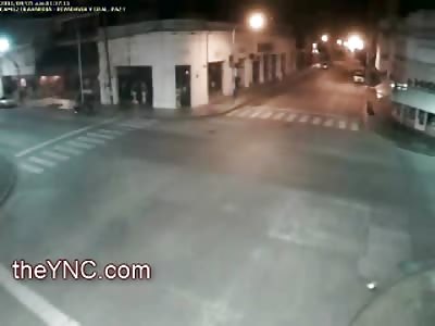 Biker Spins like a Top in Fatal Accident at Intersection (Watch Slow Motion)