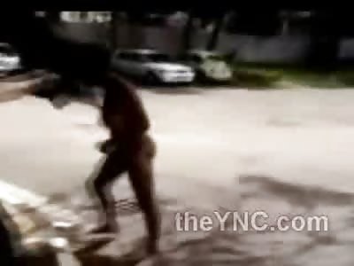 Crack Head Goes Berserk While Butt ass Naked 