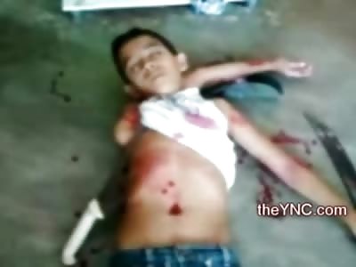 Boy found Dead with Machete Stuck into his Side...