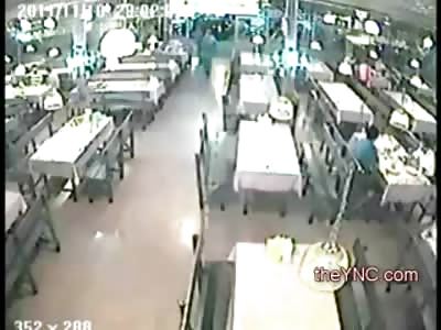 Man Clubbed to Death inside Restaurant (Watch Top of Screen)