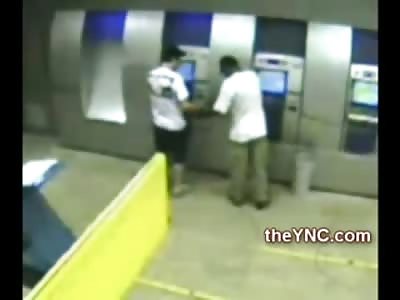 Man Murdered at ATM with BUllet to the Chest drops Dead outside he Bank