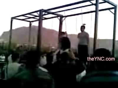 New Video from Iran shows 4 Young Men Hanged to Death with THE Most Annoying Allah Akbar over the Loudspeakers (Full Video)