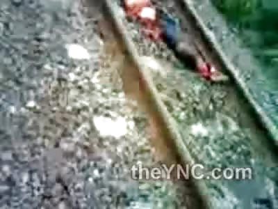Suicide By Train? Man is All but Pieces After Train Runs Him over