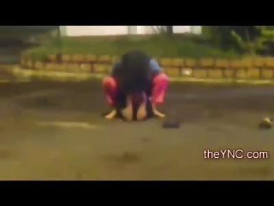 Humiliation in Pink Pants, Girl gives Embarrasing Beating to her Opponent