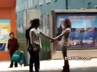 Maniac Wife Beats and Humiliates Husbands Mistress in the Middle of the Street.