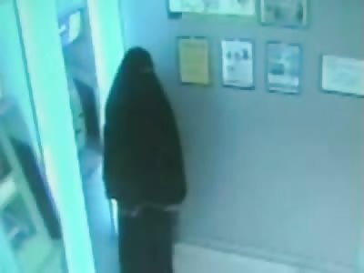 Muslim Woman in Hijab Blows up an ATM Machine