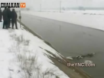 Murdered Russian Man Fished out of River Frozen Stiff