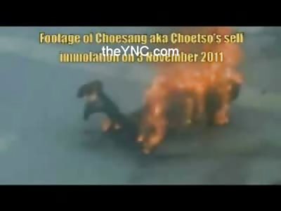 Unseen View of Fatal Self Immolation Suicide by Tibetan Nun (2 Different Angles)