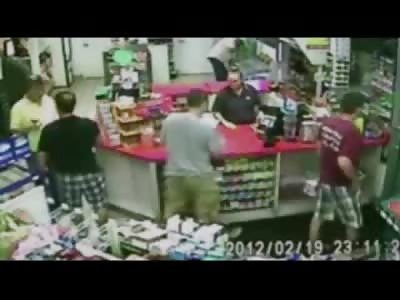 Angry White Guy Attacks Innocent Older Man standing In Line at Convenience Stoe