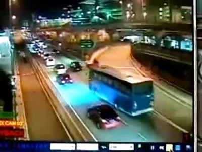 Police Officer brutally Trampled to Death by Speeding Bus (Watch lower Right of Screen and WATCH SLOW MOTION)