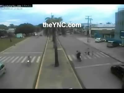 Young Child Running ahead of the Crowd pays with her Life Killed by Motorcyclist (SLOW MOTION AT END)