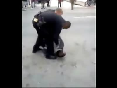 White Guy Attacks Police for Detaining his Black Friend... Gets Kicked Punched and Beaten