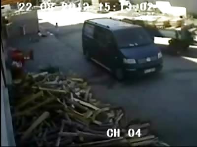 Boy trying to Hitch a Ride is Run over by a Tractor on the Street (watch slow motion)