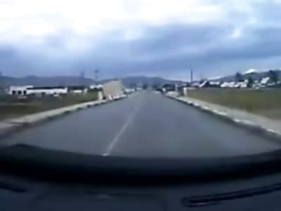 Rather Strange Suicide Attempt Running Head First into an oncoming Vehicle 