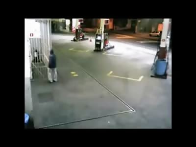 Robber gets Foot Swept and Head Stomped Arcade Style