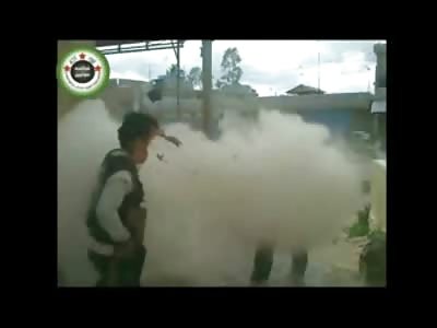 Explosion removes the Face of FSA Fighter...and hes ALIVE