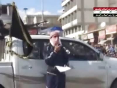 Hand Gun Execution of 3 Assad Supporters in a Public Town Square (3 Different Camera Angles)