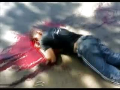 Man Bleeds out on the Ground Poking Himself...Family Crying