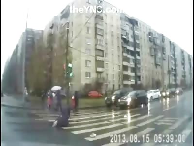 Elderly Woman Launched towards Camera in Fatal Accident..(Watch Slow Motion) 