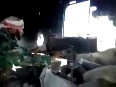FSA Fighter Shooting an Amazing Cannon Rifle from his Bunker Gets Rocked by Some Unexpected Return Fire