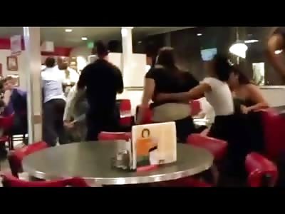 Ghetto Trashy Skanky Skevots Fight in Miniskirts at a Denny's Resaturant